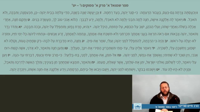 שמואל א' - פרק א' פסוקים ו' - י"ז