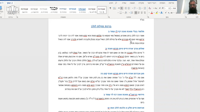 ברכת נטילת לולב