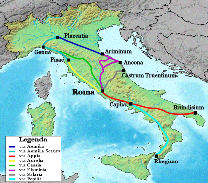 קובץ:Map of Roman roads in Italy.png