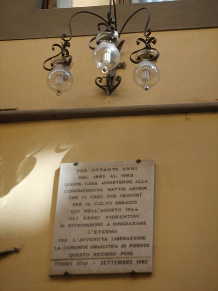 קובץ:Via delle oche targa sinagoga.jpg