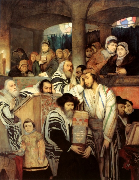 קובץ:Gottlieb-Jews Praying in the Synagogue on Yom Kippur.jpg
